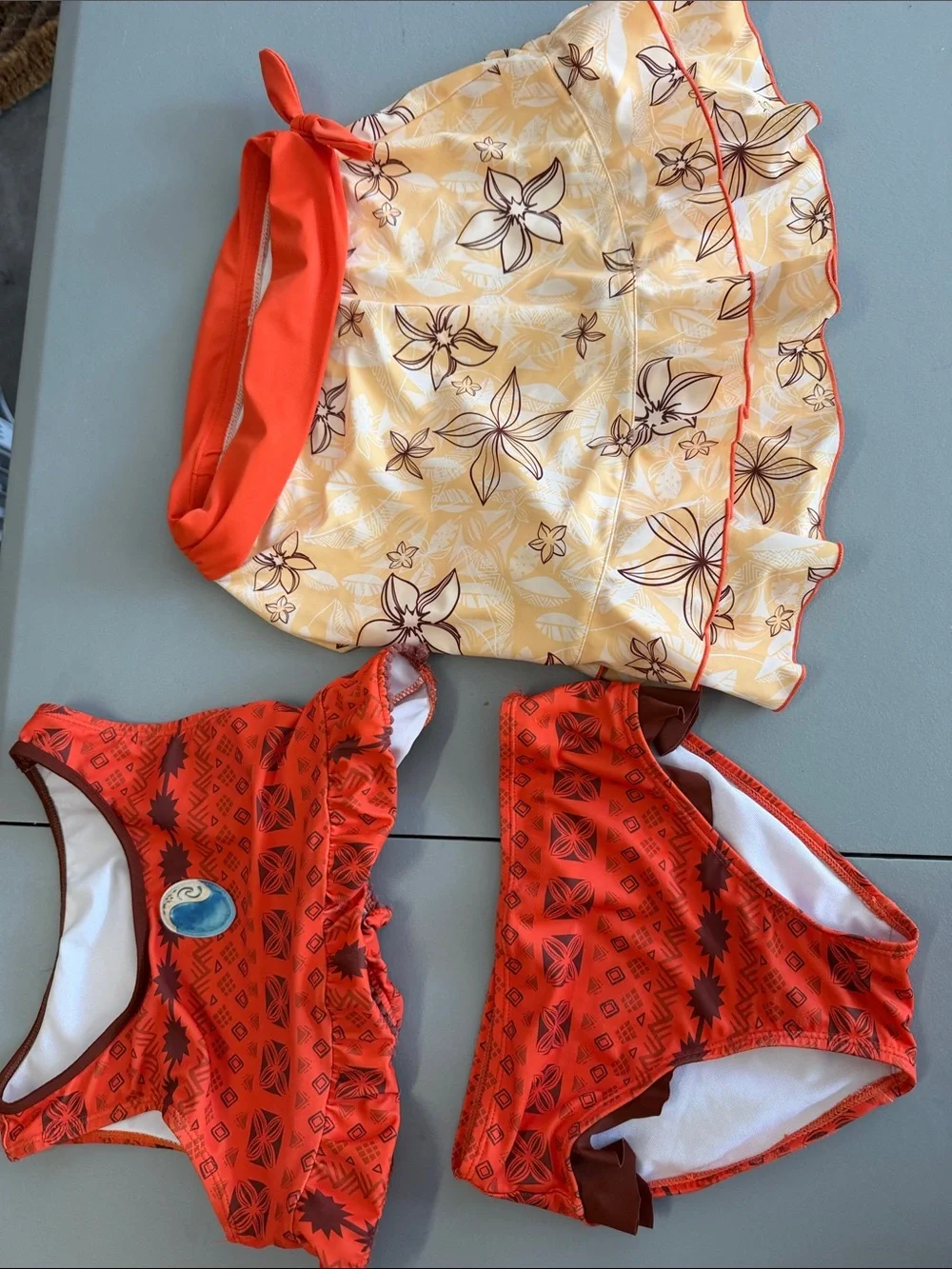 Disney Moana swim set Orange and Yellow Kids Bikini Set